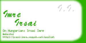 imre irsai business card